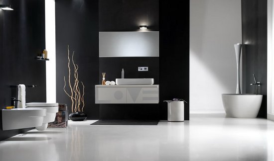 Ванные Комнаты В Черно Белом Дизайн Фото